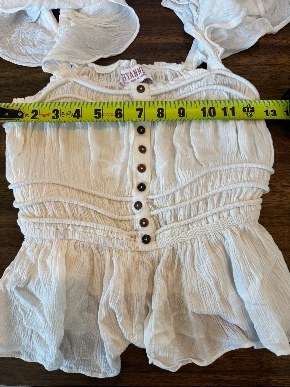 Shyanne Cream Ruffled Button-Front Camisole - Picture 5 of 6